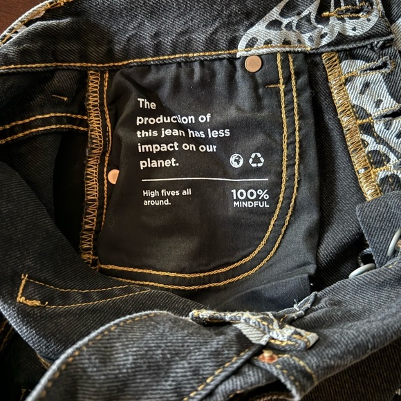 PacSun Eco Women’s Butterfly High Waisted & Rise Straight Cropped Black Jeans 25 - Picture 10 of 15